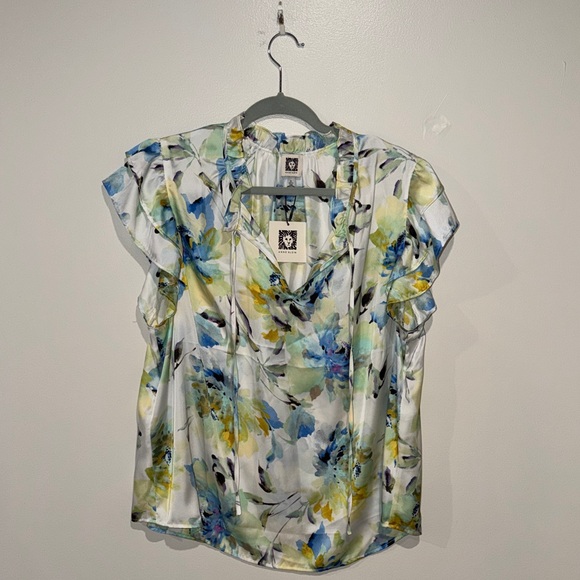 Anne Klein Multicolor Floral Blouse - Picture 1 of 3